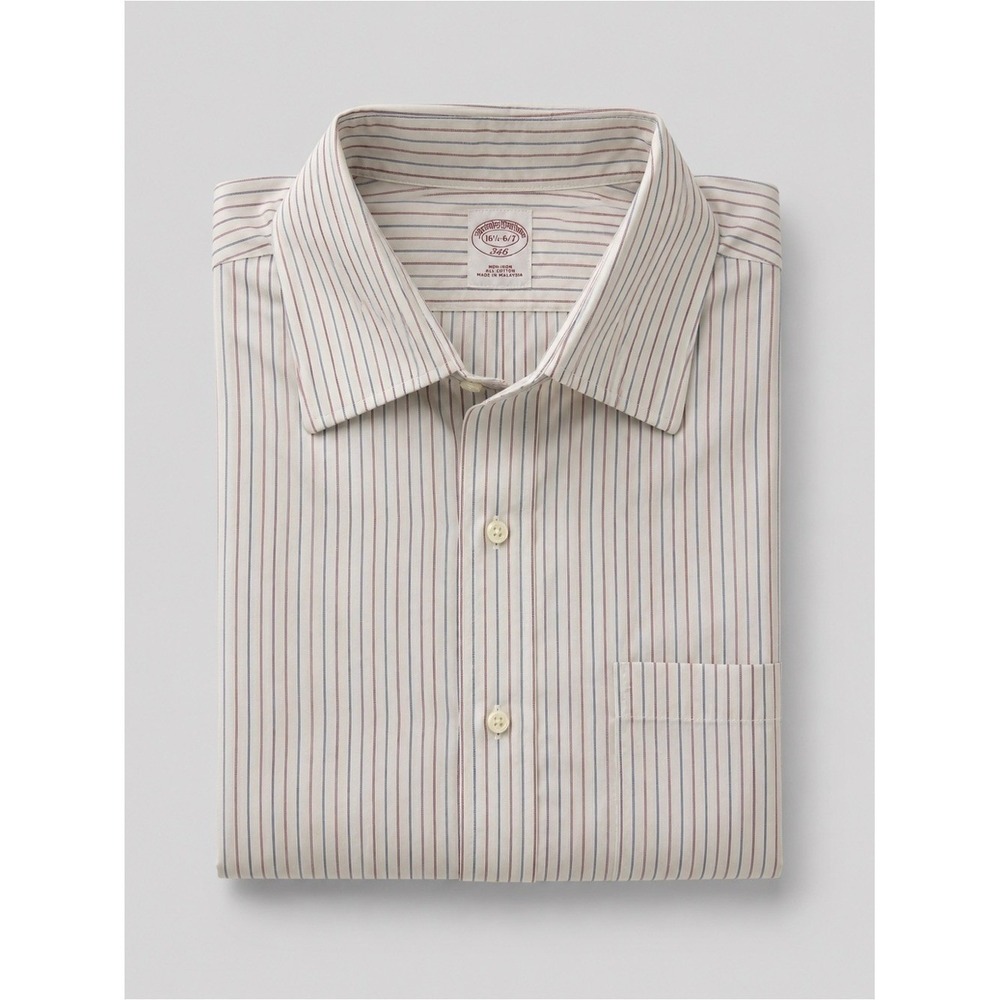 Brooks Brothers Mens Button Up Shirt Size 16.5 Preppy Long Sleeve Striped Career